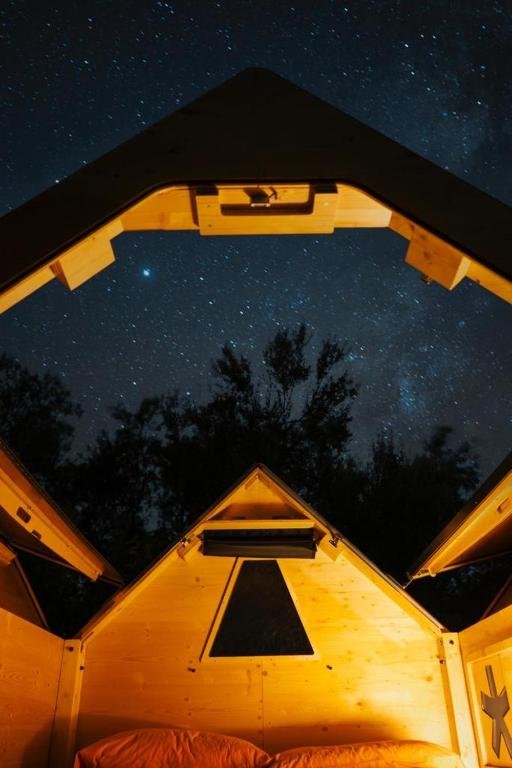 Cielo stellato visto da dentro la starbox